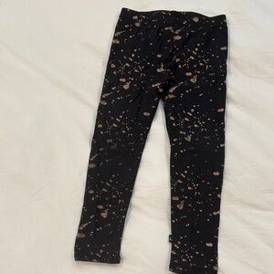 Terez Kids Leggings with Black and Gold Splatter